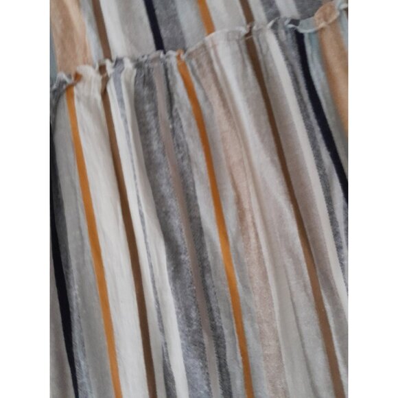 Womens Boho Linen Blend Peasant Tiered Casual Gypsy Church School Midi Skirt XL - Picture 2 of 3